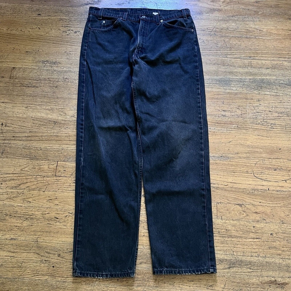Vintage Levi's Jeans Mens 36x33 Black Washed Orange Tab 550 Relaxed Fit  USA